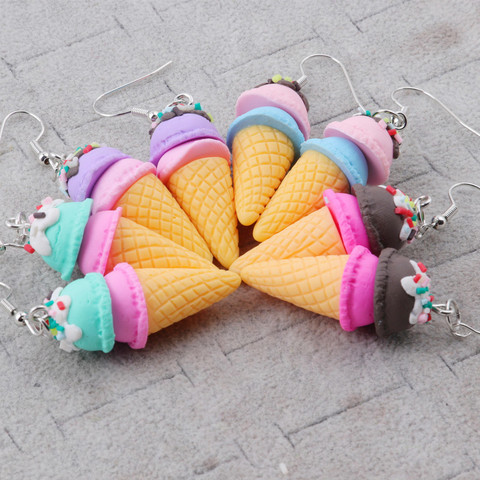 Nueva moda caramelo helado de colores pendientes para mujeres niñas coreano lindo resina pendientes joyas de niños regalos ► Foto 1/6