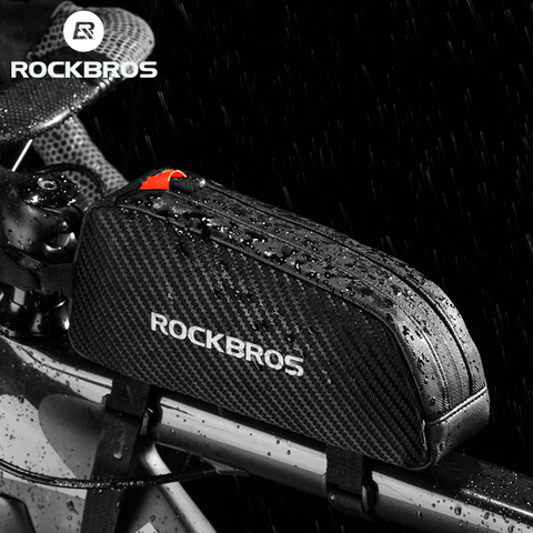 ROCKBROS-bolsa para bicicleta de 1L, resistente al agua, marco frontal, gran capacidad, reflectante, accesorios de bicicleta de montaña ► Foto 1/6