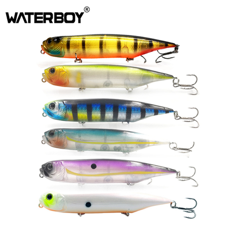 WATERBOY-cebo de pesca con lápiz, 12cm, 21g, para agua salada, pescado de superficie, sonajero de perro, palo Artificial, cebo, 3 ganchos, señuelo de pesca duro ► Foto 1/5