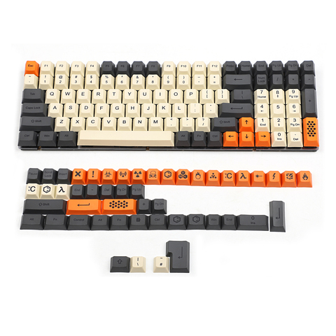 Cherry Profile-Juego de teclas completas para teclado mecánico, Dye Sub carbono PBT para teclado mecánico MX 104 TKL KBD75 Kira96 YMD96 GK64 Tada68 SP84 ► Foto 1/6