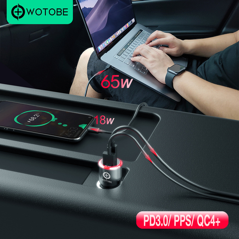 83W cargador de coche de 1 puerto USB-C PPS/PD 65W/45W/30W/18W 1 puerto QC3.0/AFC para ordenador portátil tipo C, iPhone 11/SE S10/S20/Note 10 XPS 13/15/17 ► Foto 1/6