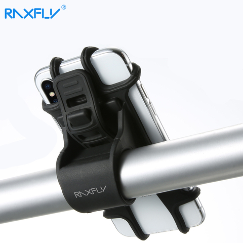 RAXFLY-Soporte de teléfono de bicicleta de silicona, de 6,5 pulgadas, antideslizante, ajustable, para iPhone 11 Pro, 8, XR ► Foto 1/6