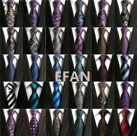 8 cm los lazos de los hombres Hombre Nuevo de moda Corbatas Gravata Jacquard corbata de seda de negocios verde púrpura azul marino gris oro azul corbata para los hombres ► Foto 1/6