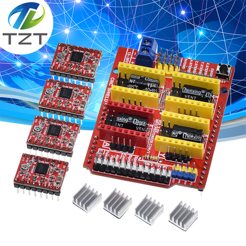 TZT-máquina de grabado cnc shield v3, impresora 3D, placa de expansión de controlador A4988 para arduino, 4 Uds. ► Foto 1/6