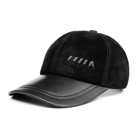 De Primavera de cuero genuino de gamuza gorras de béisbol de hombre de mediana edad de ocio al aire libre sombrero de hombre café camionero Golf ajustable Gorra ► Foto 1/6