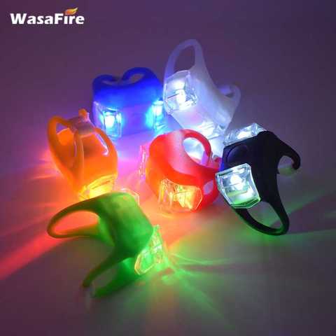 WasaFire-miniluz Led de silicona para bicicleta, resistente al agua, luces traseras estroboscópicas de advertencia nocturna, luz delantera trasera para ciclismo ► Foto 1/6