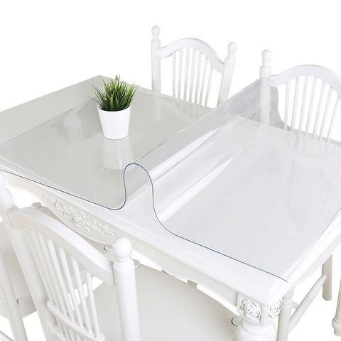 Mantel de PVC transparente para mesa de comedor, cubierta protectora de mesa de vidrio suave, Rectangular, impermeable, a prueba de aceite, para Cocina ► Foto 1/6