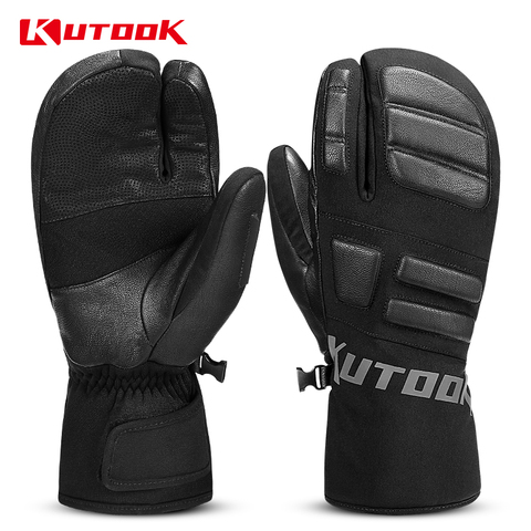 KUTOOK-guantes de esquí impermeables para hombre y mujer, térmicos, para Snowboard, a prueba de viento, accesorios de esquí ► Foto 1/6