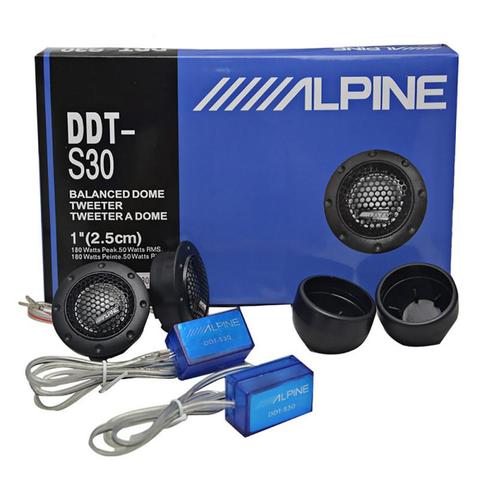 ALPINE DDT-S30-Altavoces estéreo para coche, música suave, domo, Coche equilibrado, tweeter, 180W, Audio, película de seda, cajas de altavoz de tono alto, 2 uds. ► Foto 1/6