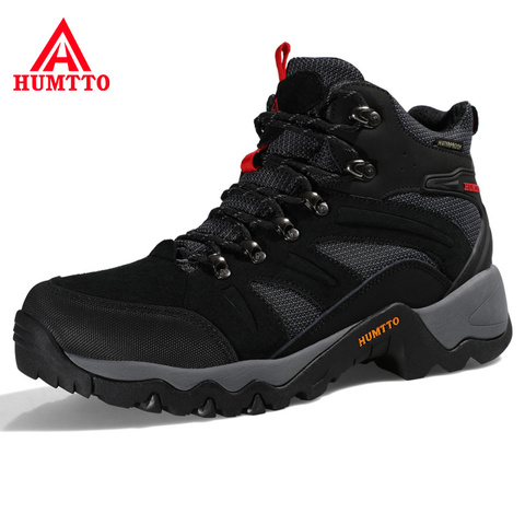 Botas impermeables de cuero para hombre, zapatos de seguridad para el trabajo, de marca de diseñador, botines de goma con cordones para motocicleta, para invierno ► Foto 1/6