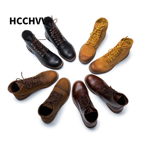 Botas de cuero genuino hechas a mano para hombre, botas de estilo británico, para negocios y bodas ► Foto 1/6