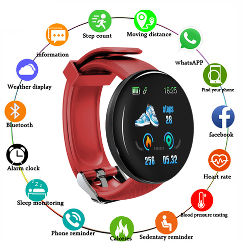 Reloj inteligente para hombre y mujer, pulsera con Bluetooth, presión arterial, impermeable, rastreador deportivo, WhatsApp, para Android e Ios ► Foto 1/6