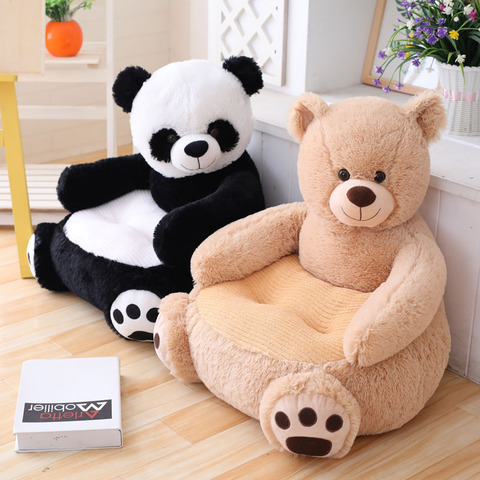 Nuevo encantador sofá de dibujos animados para niños, asiento de juguete de felpa, cama para dormir, cojín para adultos, peluche bonito oso de peluche panda muñeca ► Foto 1/5