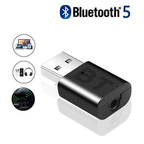 Adaptador de Audio con Bluetooth 5,0 para coche, Receptor inalámbrico de música, 3,5mm, AUX, USB, Mini, Bluetooth, ESTÉREO ► Foto 1/6