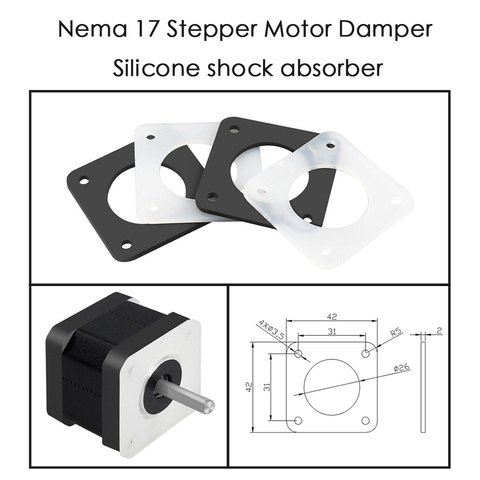 Motor paso a paso Nema 17, amortiguador de silicona, Reprap aislador, 42, para piezas de impresora 3D, Motor CNC, maquinaria ► Foto 1/6