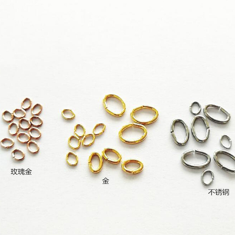 100 Uds de acero inoxidable oro rosa Acero dorado tono forma Oval anillo de salto anillo conector para la fabricación de la joyería DIY RESULTADOS DE ► Foto 1/5