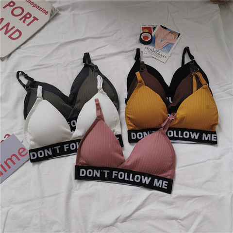 Sexy sujetador sujetadores Push Up para mujeres Bh moda letra algodón Bra sin costuras ropa interior inalámbrica Sexy Lencería Bralette ► Foto 1/6