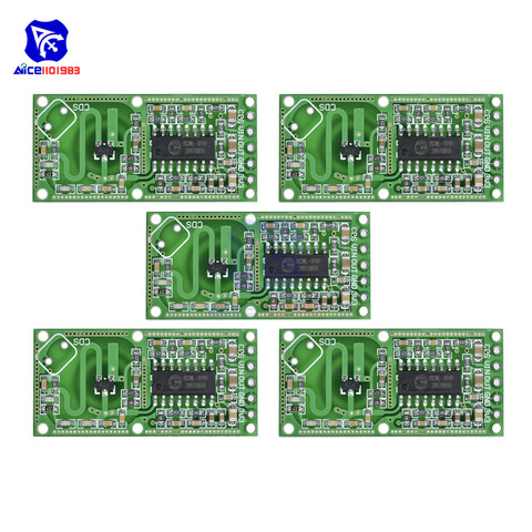 Diymore-Sensor de Radar para microondas, 5 unidades/lote, interruptor de inducción del cuerpo humano, módulo de detección de penetración, capacidad de 3,3 V ► Foto 1/6