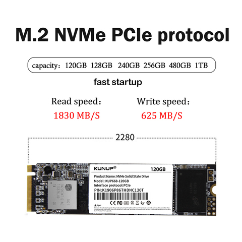 KUNUP M.2 ssd M2 240gb PCIe NVME 128GB 256GB 1TB unidad de estado sólido de 2280 disco duro interno hdd para escritorio del ordenador portátil MSI Asrock ► Foto 1/6