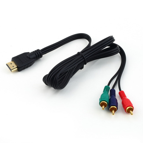 Compatible con HDMI a 3RCA 3-RCA 3 RCA de vídeo componente Cable de conexión convertir Cable concentrador línea para HDMI-compatibleto3 conector ► Foto 1/6