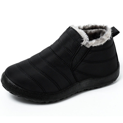 Zapatos de invierno para Hombre, Botas gruesas de piel, botines cálidos, calzado impermeable, Botas de nieve, Unisex ► Foto 1/6