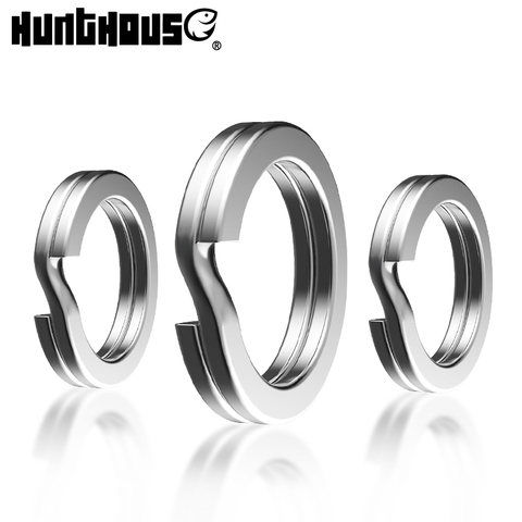 Hunthouse-Anillos abiertos de pesca, conector giratorio de acero inoxidable, 30 unids/bolsa, refuerzo de alta calidad, 5-10MM, broche redondo de doble círculo ► Foto 1/6