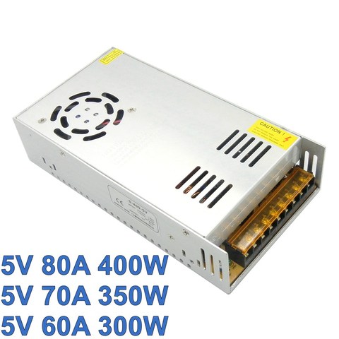 Fuente de alimentación conmutada, transformador de controlador de Led de 5V, 80A, 70A, 60A, 110V/220V, CA a CC de 5V, 400W, 350W, 300W, adaptador para pantalla de tira led ► Foto 1/6