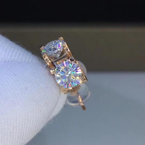 Diamante de moissanita de 1.00ct, Diamante de moissanita con corazón de la tienda de la princesa judía, con una prueba moissanita Total de, joyería pendiente de oro, regalo para novia ► Foto 1/4