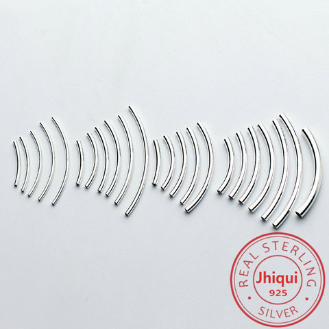 Cuentas espaciadoras de tubo de Plata de Ley 925 para pulsera DIY, collar, accesorios de joyería delicada, 5 uds. ► Foto 1/6