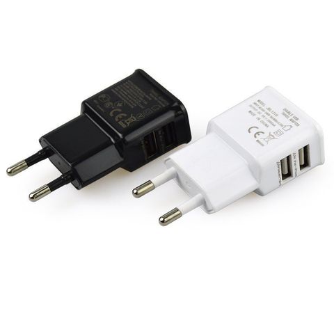 Cargador de teléfono móvil con USB Dual, enchufe de la UE, adaptador de cargador de pared de viaje para iPhone 8, 7, Samsung, Xiaomi, cargador de teléfono Universal ► Foto 1/6