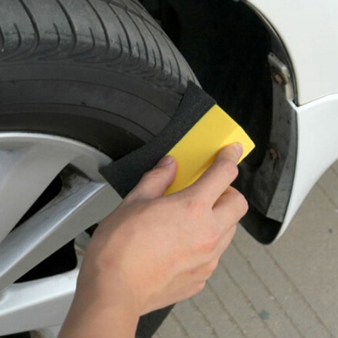 Cepillo de esponja para limpieza de neumáticos de coche, herramienta de esponja de pulido y encerado, 2 uds. ► Foto 1/5