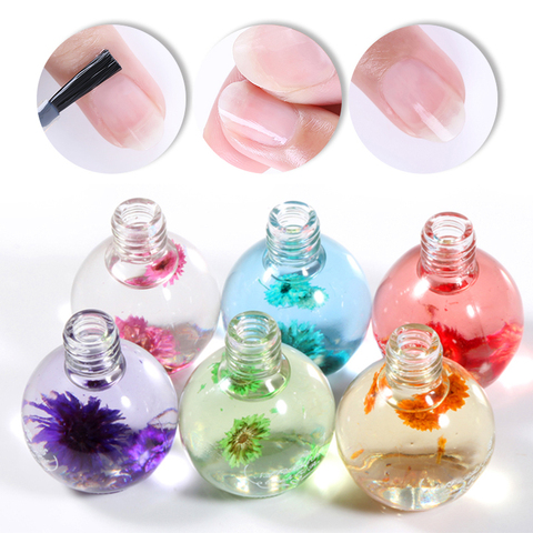 Suavizante de flores secas para cutículas 1 botella de 15ml, tratamiento nutritivo de aceite para cutículas y uñas, herramienta artística para el cuidado de las uñas ► Foto 1/6