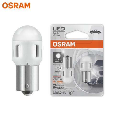 OSRAM LED P21W BA15s 7356CW señal LEDriving BASIC 6000K LED blanco S25 1156 de 382 de freno para automóvil posición deja Lámpara 2 uds ► Foto 1/5