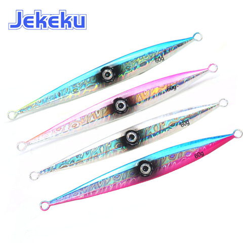 JEKEKU nuevo Metal señuelo para pesca vertical 40g 60g 80g 100g 120g Cable de Jigging mar señuelo para pesca de lubina Artificial cebo de plomo Minnow señuelos ► Foto 1/5