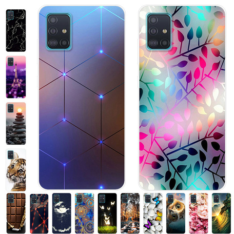 Coque Samsung Galaxy A71 A51 M31 caso M31S atrás de la funda de silicona suave para Samsung A71 M31S cubierta 51 A prueba de golpes caso M31 cubierta ► Foto 1/6