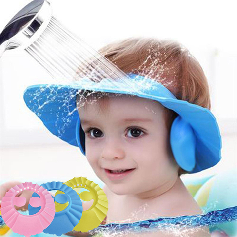 Gorros para Baby Shower, gorro de champú, gorro de lavado de pelo para chico, visera de baño, escudo ajustable, protección para ojos a prueba de agua, sombreros para niños ► Foto 1/6