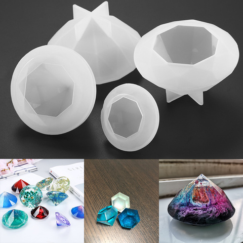 Molde de resina Epoxy de cristal y diamantes de 3 tamaños, para ornamentación artesanal, Molde de resina Epoxy, accesorios para joyería DIY ► Foto 1/6