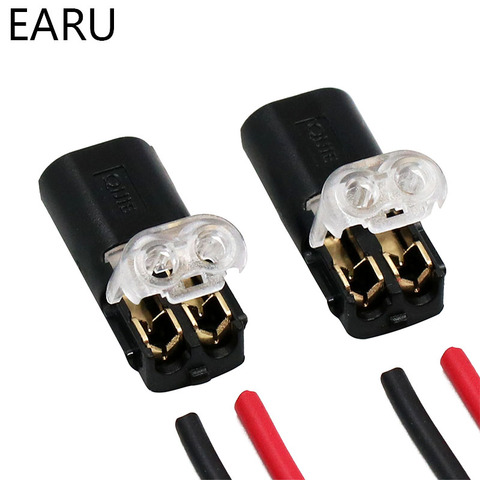 Cable de Conector de Resorte 2p, sin soldadura y sin tornillos, conector rápido, bloque de terminales de 2 vías, fácil de instalar para tira led, 10 Uds. ► Foto 1/6