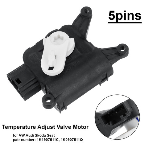 Válvula de ajuste de temperatura, Servomotor de 5 pines para VW EOS Golf GTI Jetta MK5 MK6 Touran para Audi A3 Q3 TT AC, 1K1907511C 1KD907511C ► Foto 1/6