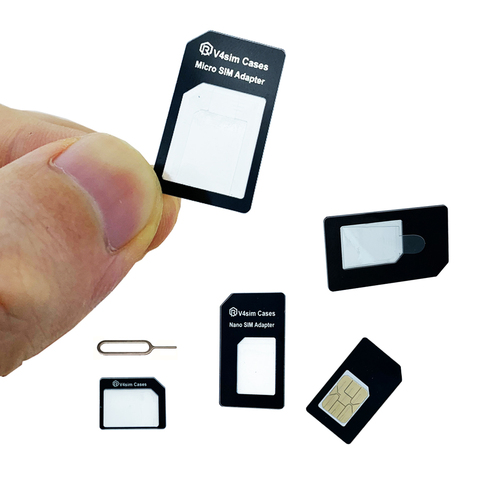 Adaptador de tarjeta SIM 4 en 1, micro sim con llave de extracción, paquete al por menor ► Foto 1/6