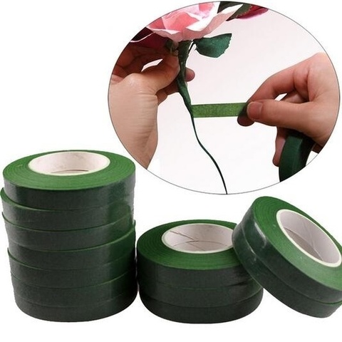 Cinta de papel verde autoadhesiva, 2 rollos de 30M, película para injertos florales para guirnaldas, flores de seda artificiales para manualidades DIY ► Foto 1/6