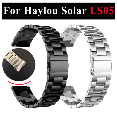 Correa de acero inoxidable para reloj inteligente, pulsera de Metal para XiaoMi Haylou Solar LS05 ► Foto 1/6