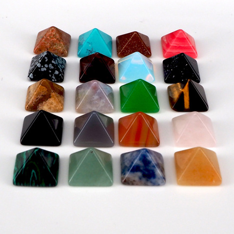 Juego de 7 unidades de piedras preciosas de pirámide, cristal de piedra Natural, cristales curativos de cuarzo, punto de Chakra, artesanía decorativa de oficina para el hogar ► Foto 1/6