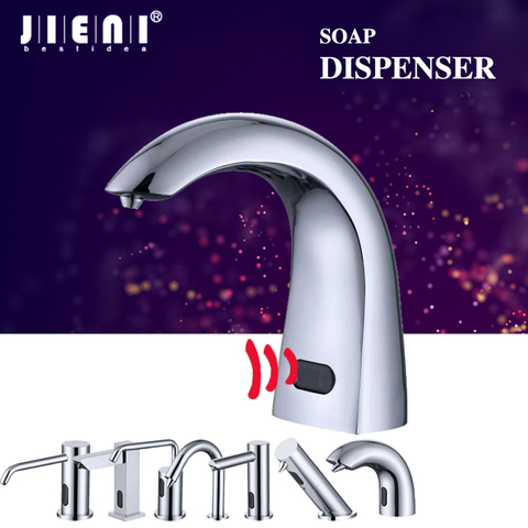 JIENI-dispensador automático de jabón con Sensor táctil y automático, dispensador de líquido, desinfectante, galvanizado, para cocina y baño ► Foto 1/1