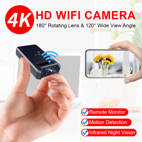 JOZUZE-minicámara inalámbrica inteligente 4K, videocámara con WiFi, punto de acceso IP HD, visión nocturna, detección de movimiento ► Foto 1/6