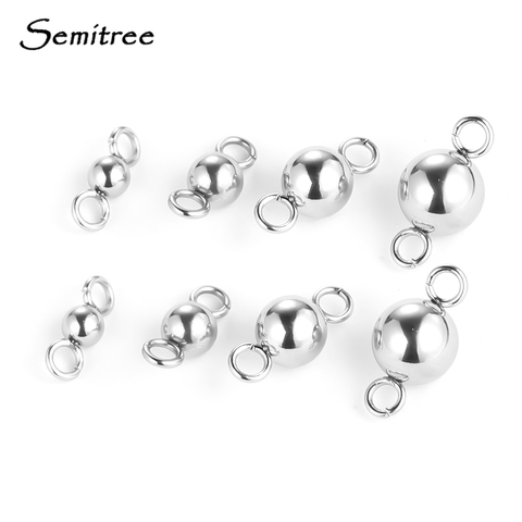 Semitree-20 Uds. De conectores de cuentas redondas de acero inoxidable, accesorios para pendientes, collar, colgante, Charms para fabricación de joyas ► Foto 1/6