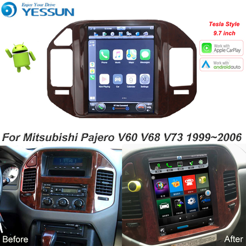 Pantalla Tesla para Mitsubishi Pajero V60 V68 V73 1999-2006, reproductor Multimedia con Android, Radio de coche estéreo, navegación GPS, 9,7 pulgadas ► Foto 1/6