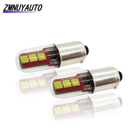 Bombilla Led para puerta Interior de coche BA9S T4W H6W 6SMD 3535, luz de matrícula de coche superbrillante, marcador, blanco, rojo, amarillo, 12V, 2 uds. ► Foto 1/6