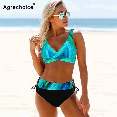 Bikini de talla grande para mujer, ropa de baño Sexy, bañador de realce, conjunto de Bikini de cintura alta, traje de baño brasileño, ropa de playa 2022 ► Foto 1/6