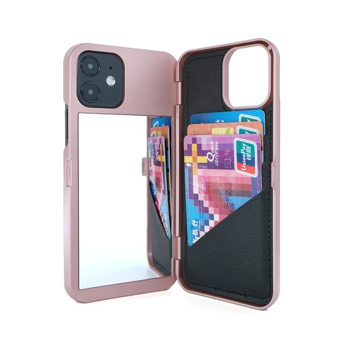 W7ETBEN-funda con tapa trasera con espejo para iPhone, funda con ranura para tarjetas, para iPhone 12 Mini 12 SE2 XS Max XR 6X6S 7 8 Plus 11 12 Pro Max ► Foto 1/6